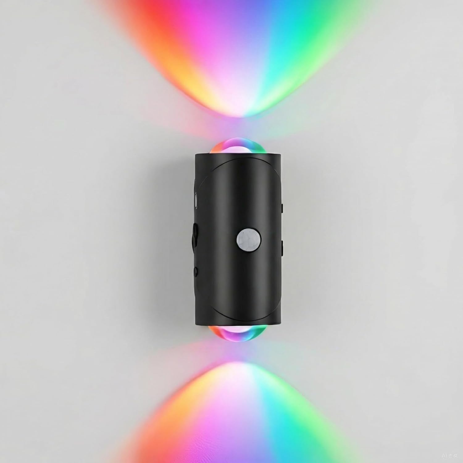 ZSYZDL BACK matte black magnetic RGB motion sensor night light installed on wall with dual side rainbow projection