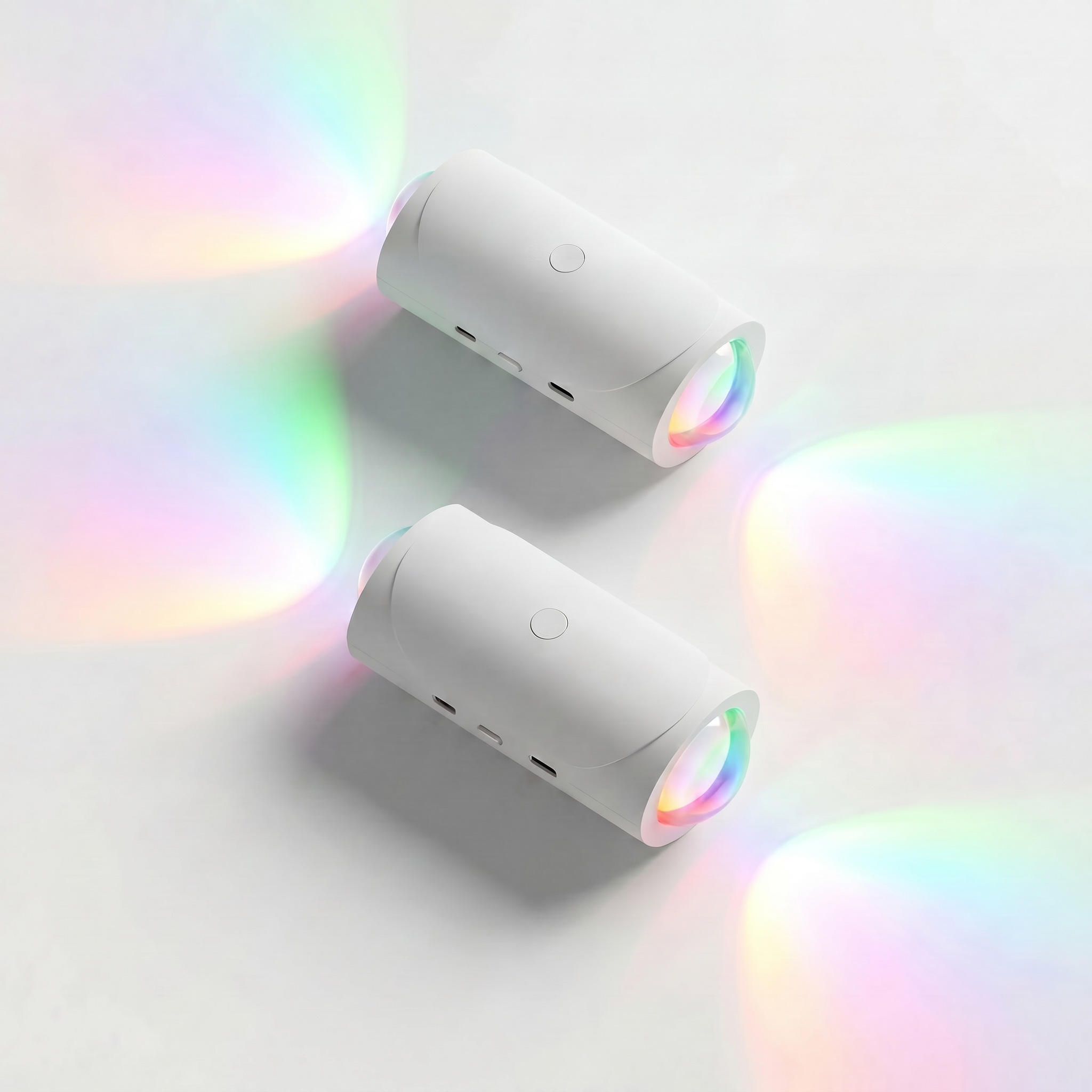ZSYZDL WHITE 2-pack value bundle slim all-white magnetic RGB motion sensor night lights for kids bedroom and closet